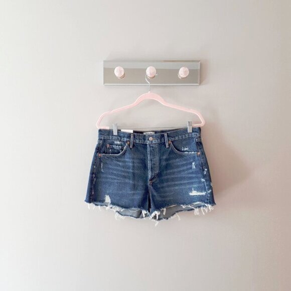 NWT Agolde Jaden high-rise cutoff denim jean shorts 31 - Picture 8 of 9